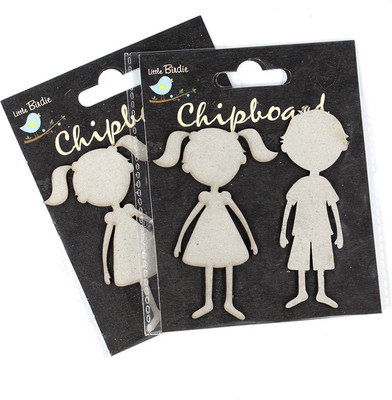

LITTLE BIRDIE Chipboard Shapes -Boy and Girl