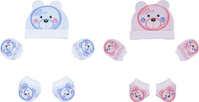 

Aarushi Mittens Booties and Cap Combo Set of 2(Multicolor)