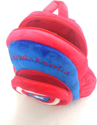 

Shopkooky Captain America school bag 1 compartment (13*13*12 INCH) for kids/girls/boys/children plush soft bag 1000 L Backpack(Red, Blue), Blue;red