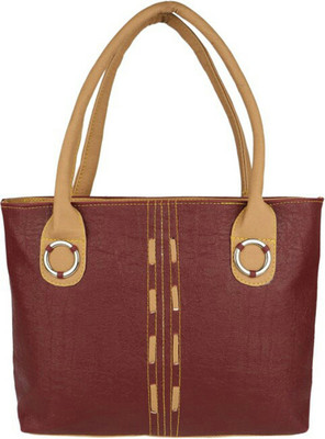 

Rosy Hand-held Bag(Maroon, Beige), Beige;maroon