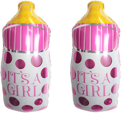 

AMFIN Printed (18 Inches) (Pack Of 2) Its a Girl Bottle Foil Balloons For Birthday Party/Theme Party Foil Balloons/Baby shower decoration Balloon(Pink, Pack of 2)