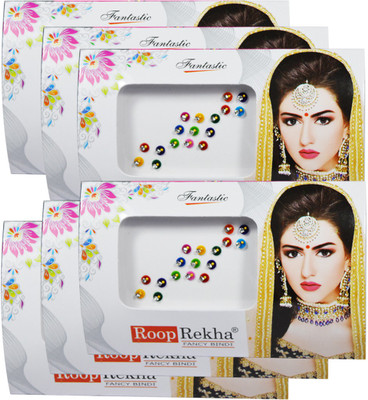 

Adbeni Roop Rekha Fancy Bindi 17 Sticks Forehead Multicolor Bindis(Stone Bindi)
