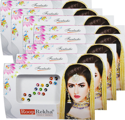 

Adbeni Roop Rekha Fancy Bindi 17 Sticks Forehead Multicolor Bindis(Stone Bindi)