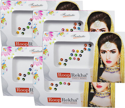 

Adbeni Roop Rekha Fancy Bindi 17 Sticks Forehead Multicolor Bindis(Stone Bindi)