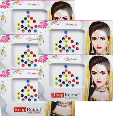 

Adbeni Roop Rekha Fancy Bindi 19 Sticks Forehead Multicolor Bindis(Stone Bindi)