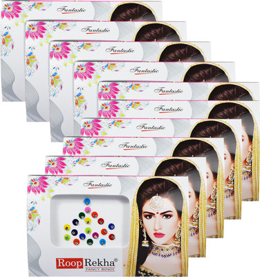 

Adbeni Roop Rekha Fancy Bindi 19 Sticks Forehead Multicolor Bindis(Stone Bindi)