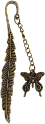 

Tootpado Metal Bookmarks Butterfly - (8STA62) - Antique Copper Look With Feather Design Metal Bookmark(Butterfly, Brown)