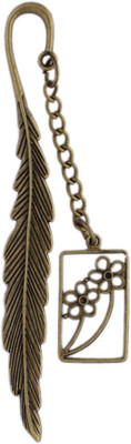 

Tootpado Metal Bookmarks Flower - (8STA66) - Antique Copper Look With Feather Design Metal Bookmark(Flowers, Brown)