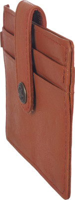 

SHAR Men Tan Artificial Leather Card Holder(5 Card Slots)