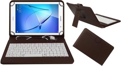 ACM Keyboard Case for Honor MediaPad T3 8 inch(Brown, Cases with Holder, Pack of: 1)