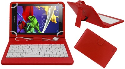 ACM Keyboard Case for Lenovo Tab 2 A8 4g Tab Keyboard Cover(Red, Pack of: 1)