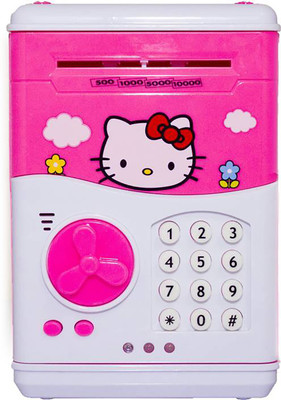 

NeoTask Hello KItty Electronic Piggy Bank/money locker/ATM Coin Bank(Pink, White)