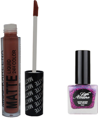

Muren 2 in 1 water based peel off nail polish and Lip Gloss Brown(Set of 2)
