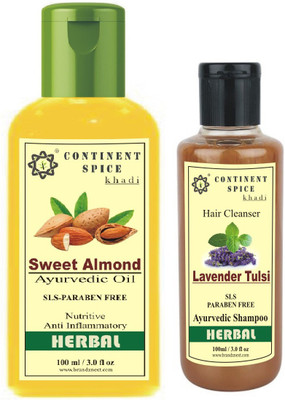 

Continent Spice Hair Care Sweet Almond Oil And Lavender Tulsi Shampoo Combo(Set of 1)