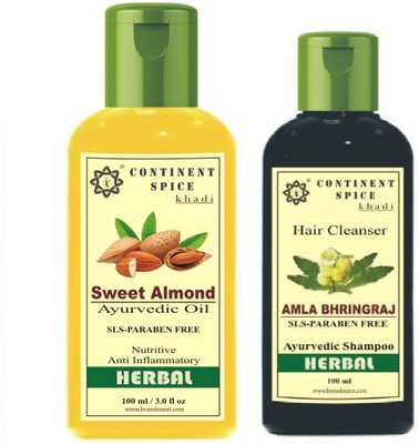 Continent Spice Hair Care Sweet Almond Oil And Amla & Bhringraj Shampoo Combo(Set of 1)