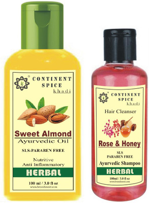 

Continent Spice Hair Care Sweet Almond Oil And Rose & Honey Shampoo Combo(Set of 1)