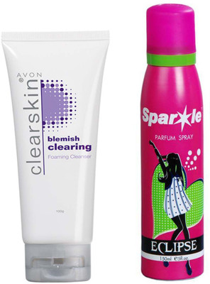 

Avon Anew Blemish Clearing Foaming Cleanser (100 G) With One Sparkle Perfume Spray 150 Ml(Set of 2)
