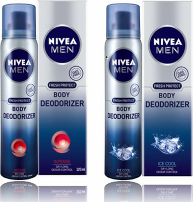 

Nivea Intense,Ice Deodorant Spray - For Men (120 ml, Pack of 2) Deodorant Spray - For Men & Women(240 ml, Pack of 2)