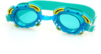 Jern Kids Cartoon Anti fog Swimming Goggles with Zipper Bag Swimming Goggles(Green)