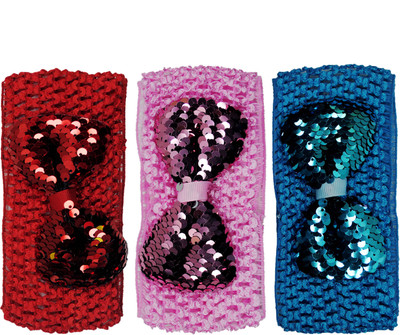 

Netboys Crochet Cutwork Flower Baby Headband ( Red, Pink, Blue ) 3 Pcs Set Head Band(Multicolor)