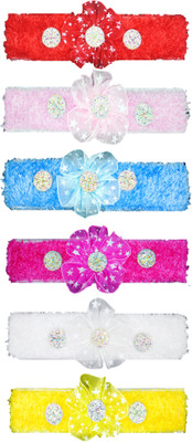 

FAVINO Crochet Cutwork Flower Baby Headband ( Red, Pink, Yellow, Pink, White, Blue ) 6 Pcs Set Head Band(Multicolor)