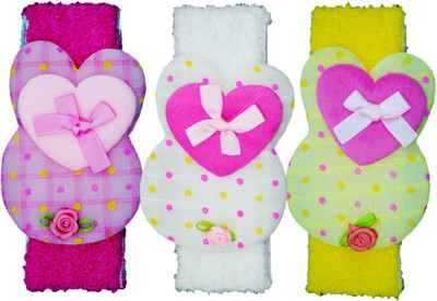 

FAVINO Crochet Cutwork Flower Baby Headband ( Pink, White, Yellow ) 3 Pcs Set Head Band(Multicolor)