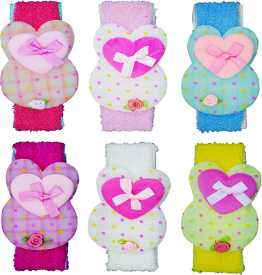 

FAVINO Crochet Cutwork Flower Baby Headband ( Peach, Pink, Blue, Pink, White, Yellow ) 6 Pcs Set Head Band(Multicolor)