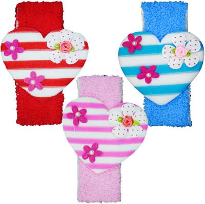 

Netboys Crochet Cutwork Flower Baby Headband ( Red, Pink, Blue ) 3 Pcs Set Head Band(Multicolor)