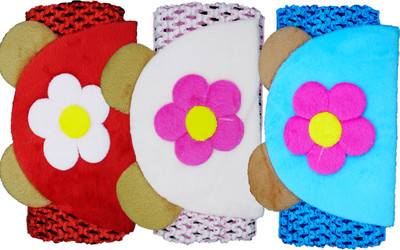

FAVINO Crochet Cutwork Flower Baby Headband ( Red, Pink, Blue ) 3 Pcs Set Head Band(Multicolor)