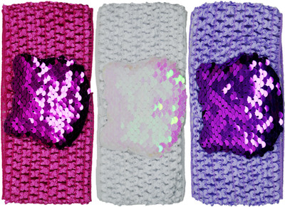 

Netboys Crochet Cutwork Flower Baby Headband ( Pink, White, Purple ) 3 Pcs Set Head Band(Multicolor)