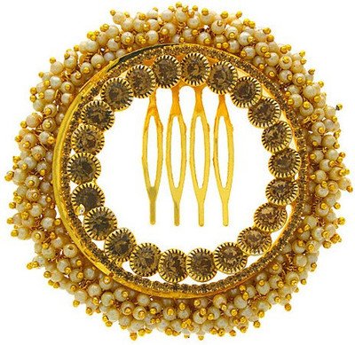 

Anuradha Art Jewellery Traditional Hair Brooch Bun Clip(Gold)