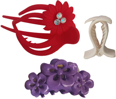 AV Kavya Clature Hair Claw(Red, Purple)