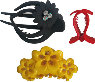 AV Kavya Clature Hair Claw(Blue, Yellow)