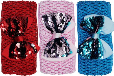 

FAVINO Crochet Cutwork Flower Baby Headband ( Red, Pink, Blue ) 3 Pcs Set Head Band(Multicolor)