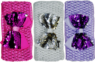 

Netboys Crochet Cutwork Flower Baby Headband ( Pink, White, Purple ) 3 Pcs Set Head Band(Multicolor)