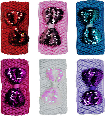 

FAVINO Crochet Cutwork Flower Baby Headband ( Red, Pink, Blue, Pink, White, Purple ) 6 Pcs Set Head Band(Multicolor)