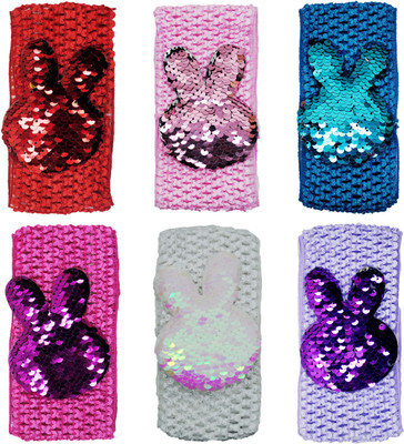 

FAVINO Crochet Cutwork Flower Baby Headband ( Red, Pink, Blue, Pink, White, Purple ) 6 Pcs Set Head Band(Multicolor)