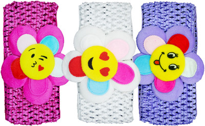 

Netboys Crochet Cutwork Flower Baby Headband ( Pink, White, Purple ) 3 Pcs Set Head Band(Multicolor)