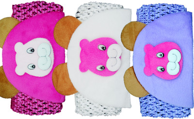 

Netboys Crochet Cutwork Flower Baby Headband ( Pink, White, Purple ) 3 Pcs Set Head Band(Multicolor)