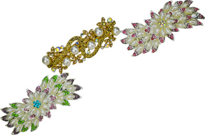 

Avmart Set of Three Stone Studded Hair Clips For Women & Girls For Wedding Party Hair Clip(Multicolor)