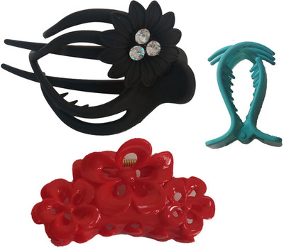 

AV Kavya Clature Hair Claw(Black, Red)