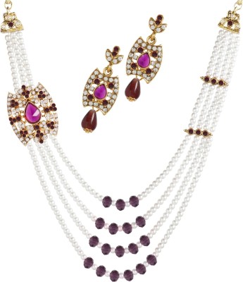 Jewels Capital Alloy Gold-plated Gold, Purple, White, Multicolor Jewellery Set(Pack of 1)