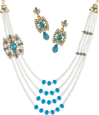 CHARMING JEWELS Alloy Gold-plated Gold, Blue, White, Multicolor Jewellery Set(Pack of 1)