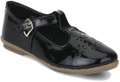 

Glitzy Galz Girls Strap Ballerinas(Black