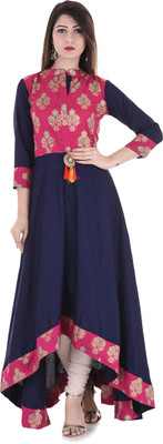 Stylum Festive & Party Printed Women Kurti(Pink)