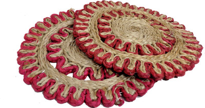 

Fully Round Jute Coaster Set(Pack of 2), Multicolor
