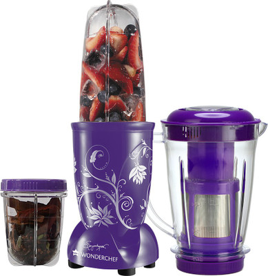 

Wonderchef Nutri-Blend with Juicer Attachment 400 W Juicer Mixer Grinder(Purple, 3 Jars)