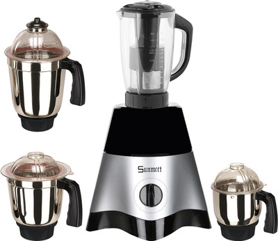 

Sunmeet BlackSilver4jar600W 600 W Mixer Grinder(Black, Silver, 4 Jars)
