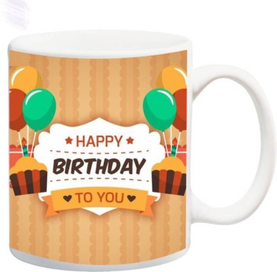 MUGKIN Happy Birthday To You 211 Ceramic Coffee Mug(350 ml)