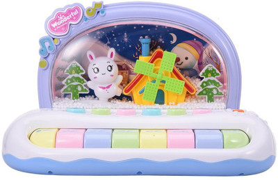 

jilani Snow Piano Baby Keyboard Piano Musical Toys With Colorful Lights And Snow Electronic Educational Toys For Toddlers(White)